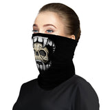 Vampire Skull Mouth Snood Face Mask Balaclava Scarf Cover | 2x - 50x Disposable Five Layer Filter Pads Available - WickyDeez