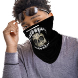 Vampire Skull Mouth Snood Face Mask Balaclava Scarf Cover | 2x - 50x Disposable Five Layer Filter Pads Available - WickyDeez