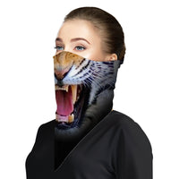 Roaring Tiger Bandana Face Mask Scarf Cover | 2x - 50x Disposable Five Layer Filter Pads Available - WickyDeez