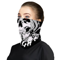 Skeleton Knight Skull Snood Face Mask Balaclava Scarf Cover | 2x - 50x Disposable Five Layer Filter Pads Available - WickyDeez