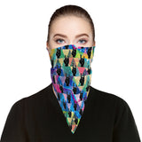 RockOn Bandana Face Mask Scarf Cover | 2x - 50x Disposable Five Layer Filter Pads Available - WickyDeez