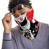 Red Nose Clown Snood Face Mask Balaclava Scarf Cover | 2x - 50x Disposable Five Layer Filter Pads Available - WickyDeez