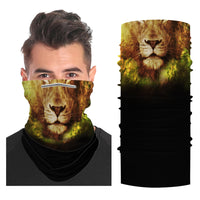 Lion Snood Face Mask Balaclava Scarf Cover | 2x - 50x Disposable Five Layer Filter Pads Available - WickyDeez