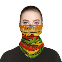 Burger Snood Face Mask Balaclava Scarf Cover | 2x - 50x Disposable Five Layer Filter Pads Available - WickyDeez