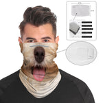 Fluffy Dog Snood Face Mask Balaclava Scarf Cover | 2x - 50x Disposable Five Layer Filter Pads Available - WickyDeez