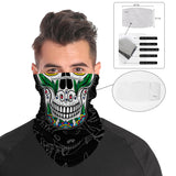 Skull Gate Face Mask Balaclava Scarf Cover | 2x - 50x Disposable Five Layer Filter Pads Available - WickyDeez