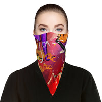 Trendy Saxophone Bandana Face Mask Scarf Cover | 2x - 50x Disposable Five Layer Filter Pads Available - WickyDeez