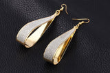 Trendy Rock Club Frosted Water Drop Earrings Jewellery Wedding Earrings Gold/Silver-Women's Accessories-WickyDeez